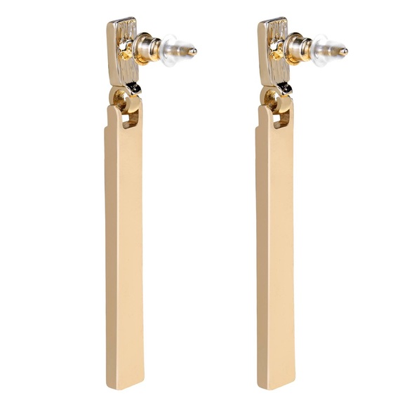 New Genuine Abalone Shell Linear Bar Drop Dangle Earrings - Picture 3 of 16